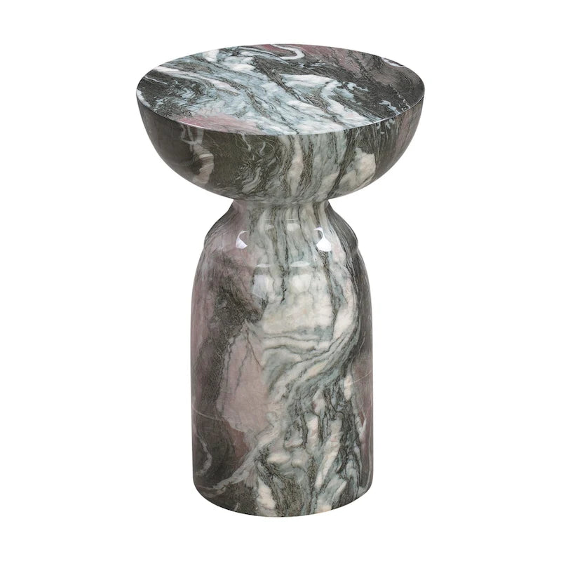 Grey and Blush Marble Side Table