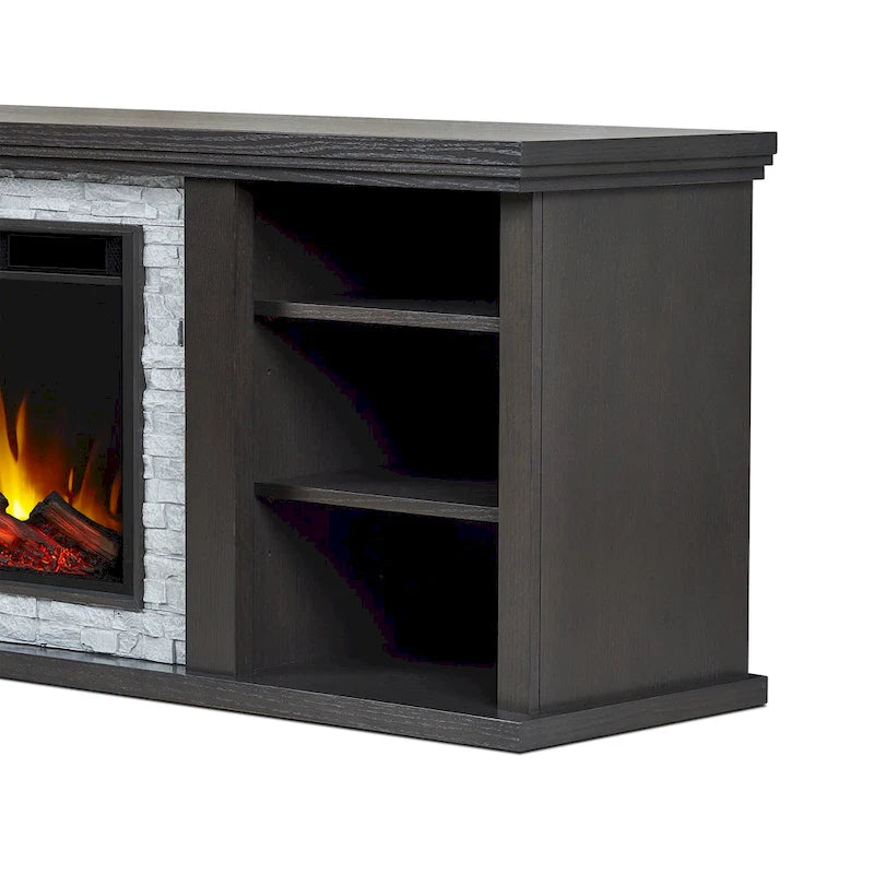 72" Electric Fireplace TV Stand with Adjustable Shelves & Remote