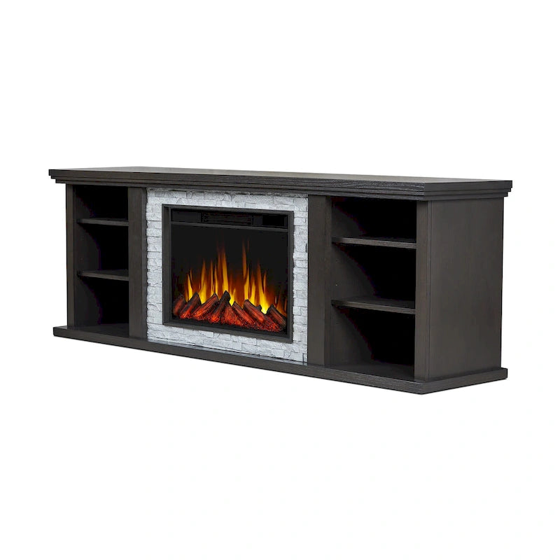 72" Electric Fireplace TV Stand with Adjustable Shelves & Remote