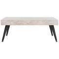 Mid-Century Modern Rectangular Coffee Table with Metal Legs