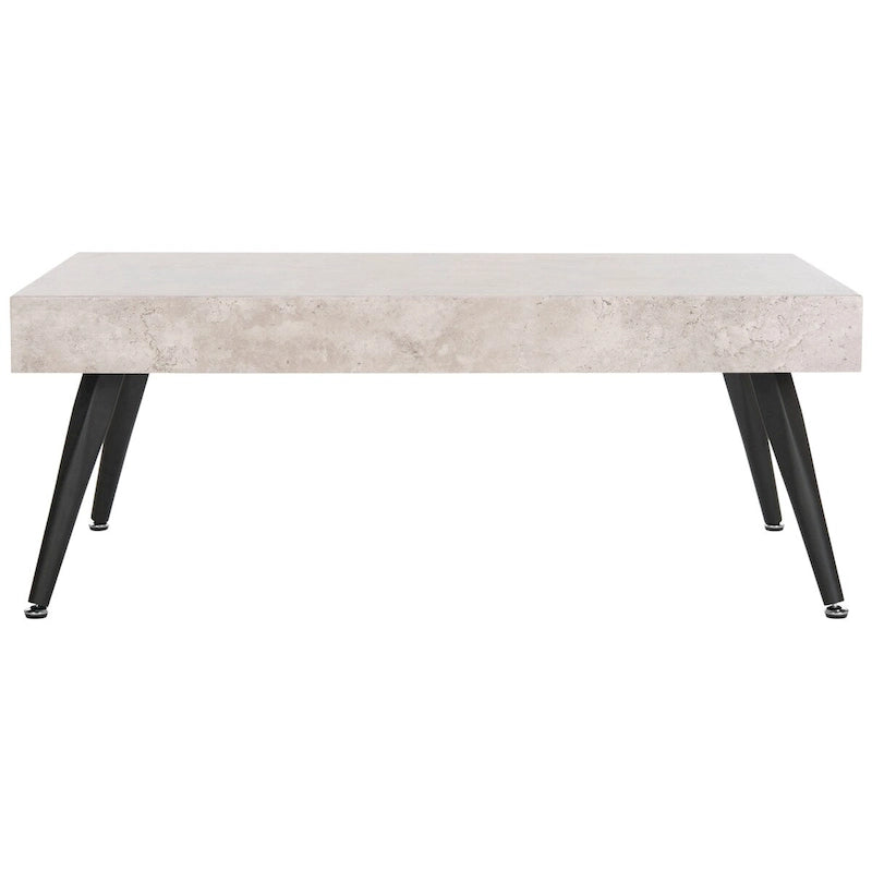 Mid-Century Modern Rectangular Coffee Table with Metal Legs