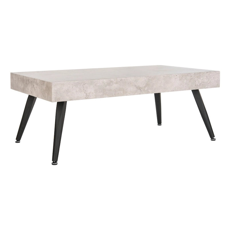 Mid-Century Modern Rectangular Coffee Table with Metal Legs