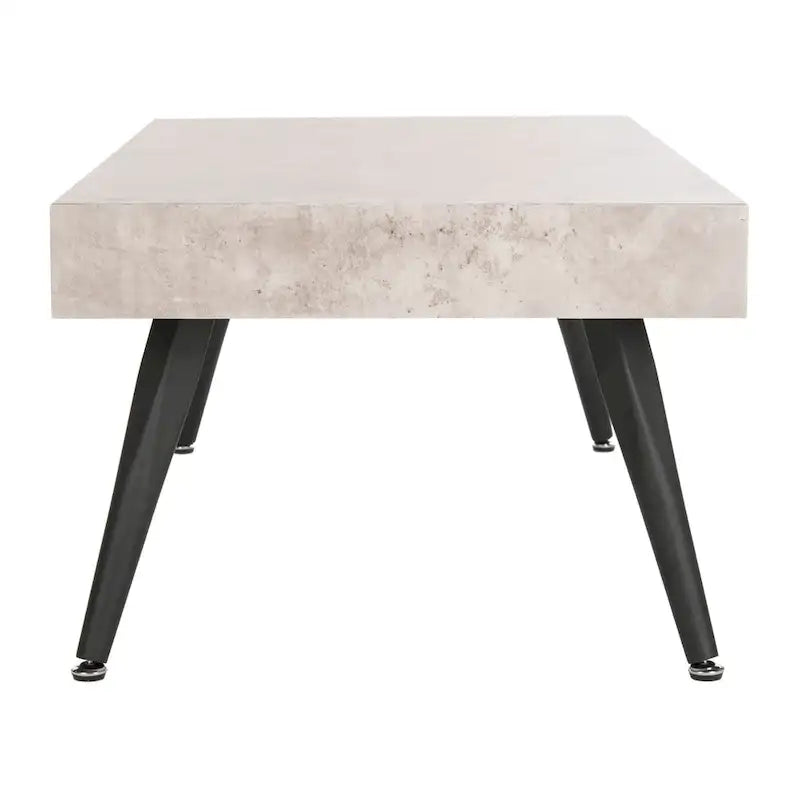 Mid-Century Modern Rectangular Coffee Table with Metal Legs