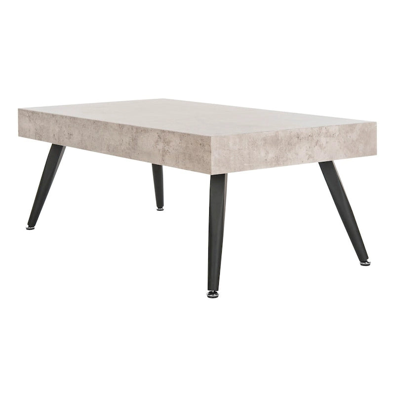 Mid-Century Modern Rectangular Coffee Table with Metal Legs