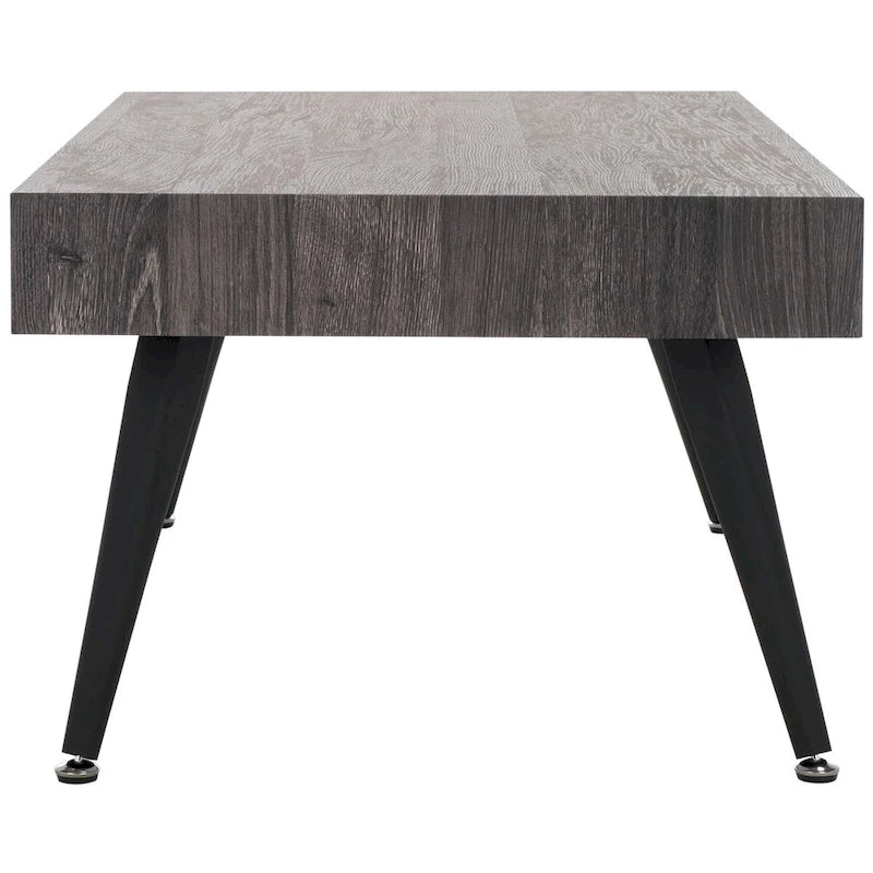 Mid-Century Modern Rectangular Coffee Table with Metal Legs