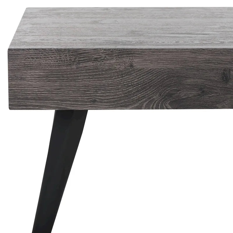 Mid-Century Modern Rectangular Coffee Table with Metal Legs