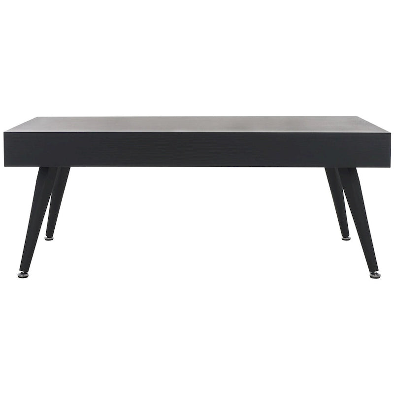 Mid-Century Modern Rectangular Coffee Table with Metal Legs