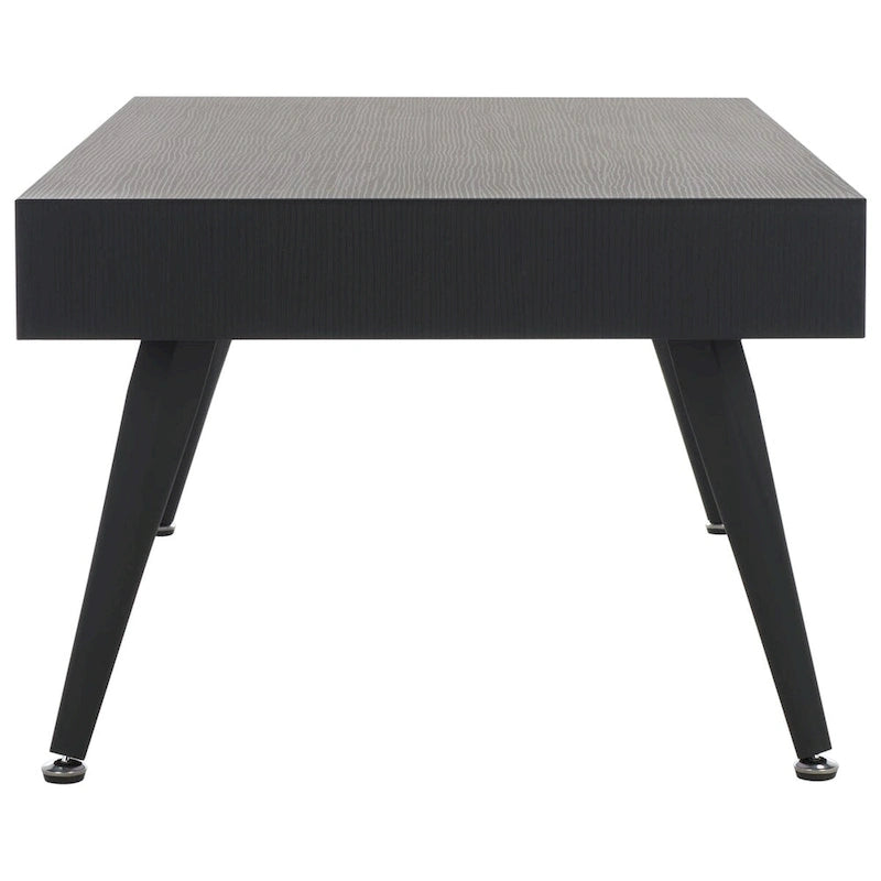 Mid-Century Modern Rectangular Coffee Table with Metal Legs