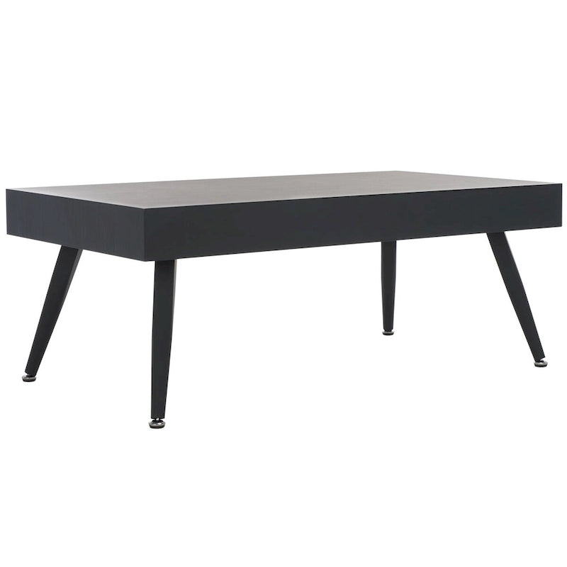 Mid-Century Modern Rectangular Coffee Table with Metal Legs
