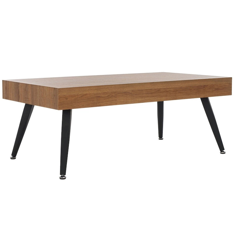 Mid-Century Modern Rectangular Coffee Table with Metal Legs