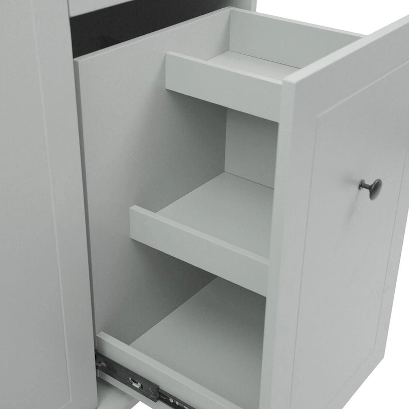 Rolling Kitchen Island Cart with Drop-Leaf, Drawers & Spice Rack
