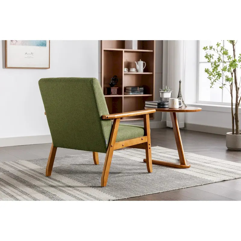 Barrel Accent Chair with Solid Wood Legs