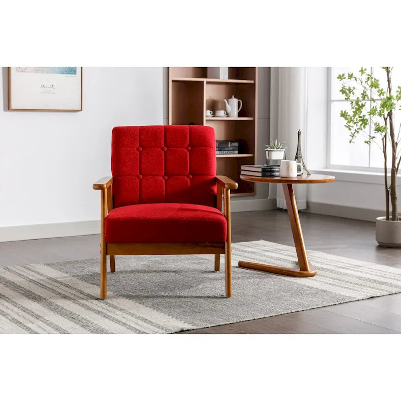 Barrel Accent Chair with Solid Wood Legs