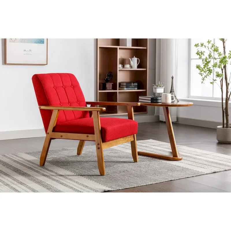 Barrel Accent Chair with Solid Wood Legs