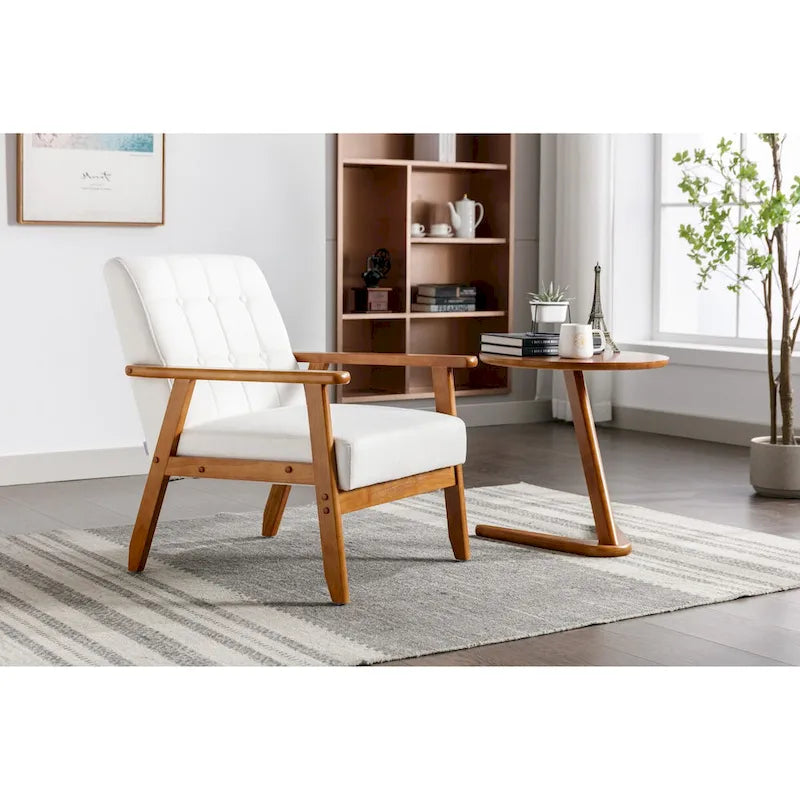 Barrel Accent Chair with Solid Wood Legs