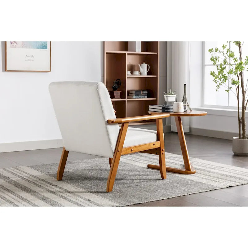 Barrel Accent Chair with Solid Wood Legs