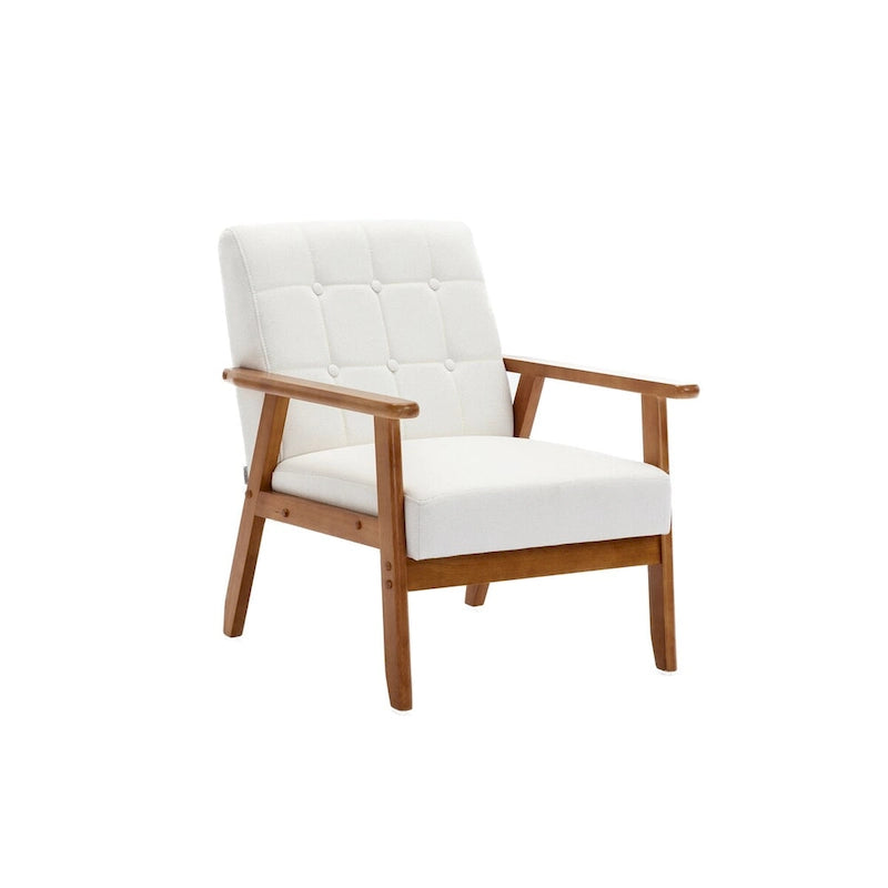 Barrel Accent Chair with Solid Wood Legs