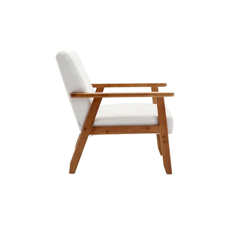 Barrel Accent Chair with Solid Wood Legs