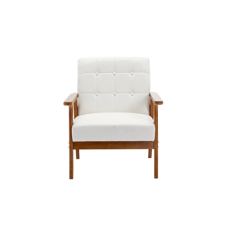 Barrel Accent Chair with Solid Wood Legs