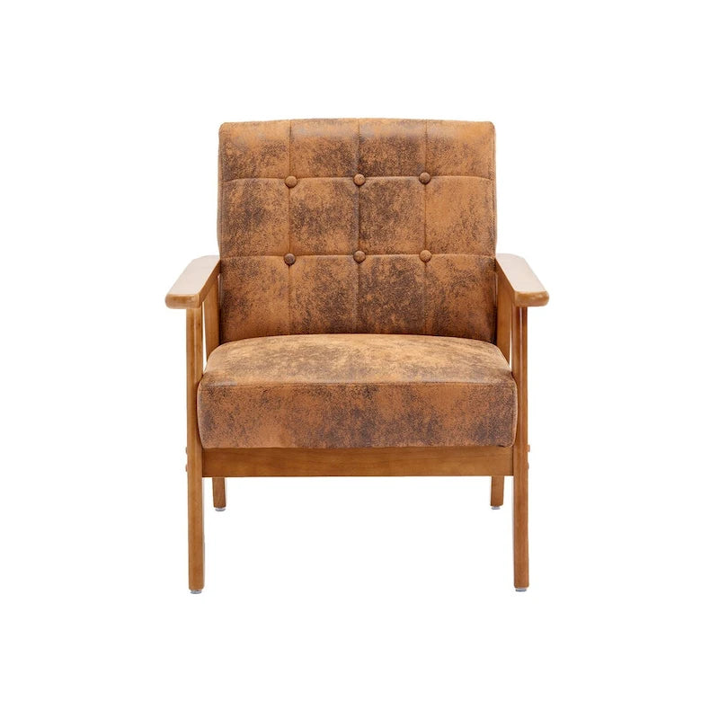 Barrel Accent Chair with Solid Wood Legs