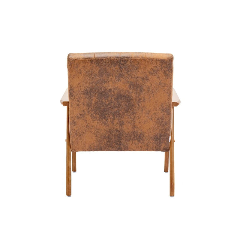 Barrel Accent Chair with Solid Wood Legs