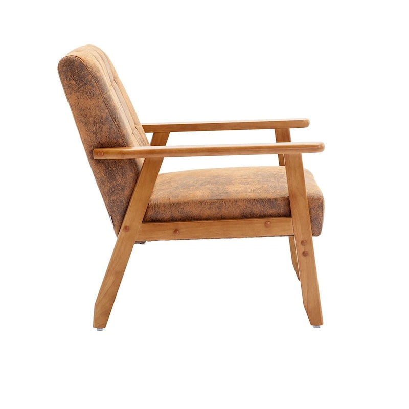 Barrel Accent Chair with Solid Wood Legs