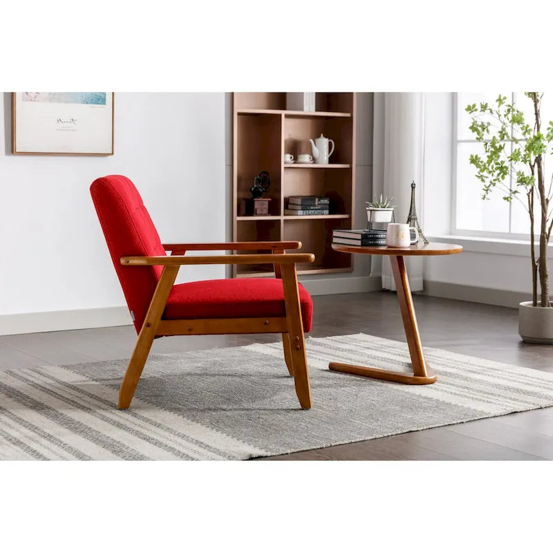 Barrel Accent Chair with Solid Wood Legs