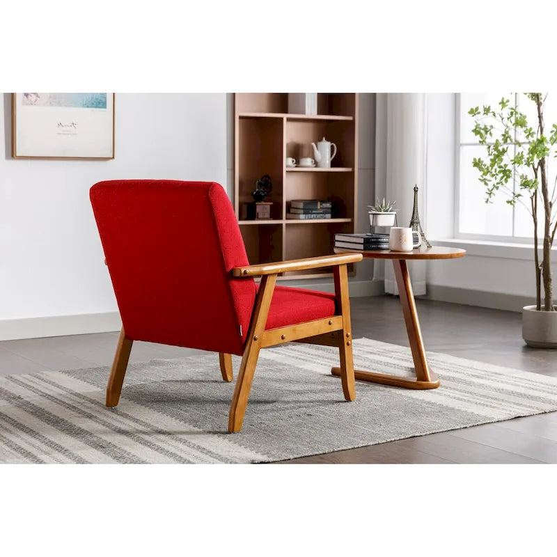 Barrel Accent Chair with Solid Wood Legs