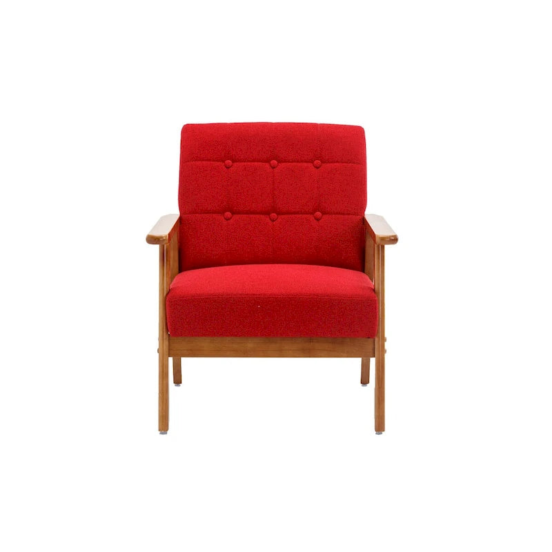Barrel Accent Chair with Solid Wood Legs