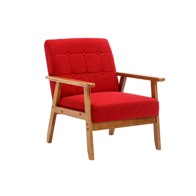 Barrel Accent Chair with Solid Wood Legs
