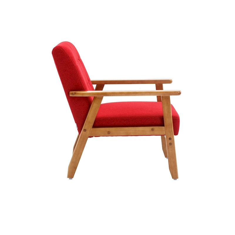 Barrel Accent Chair with Solid Wood Legs