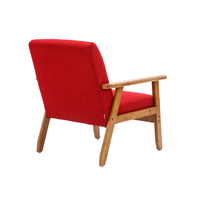 Barrel Accent Chair with Solid Wood Legs