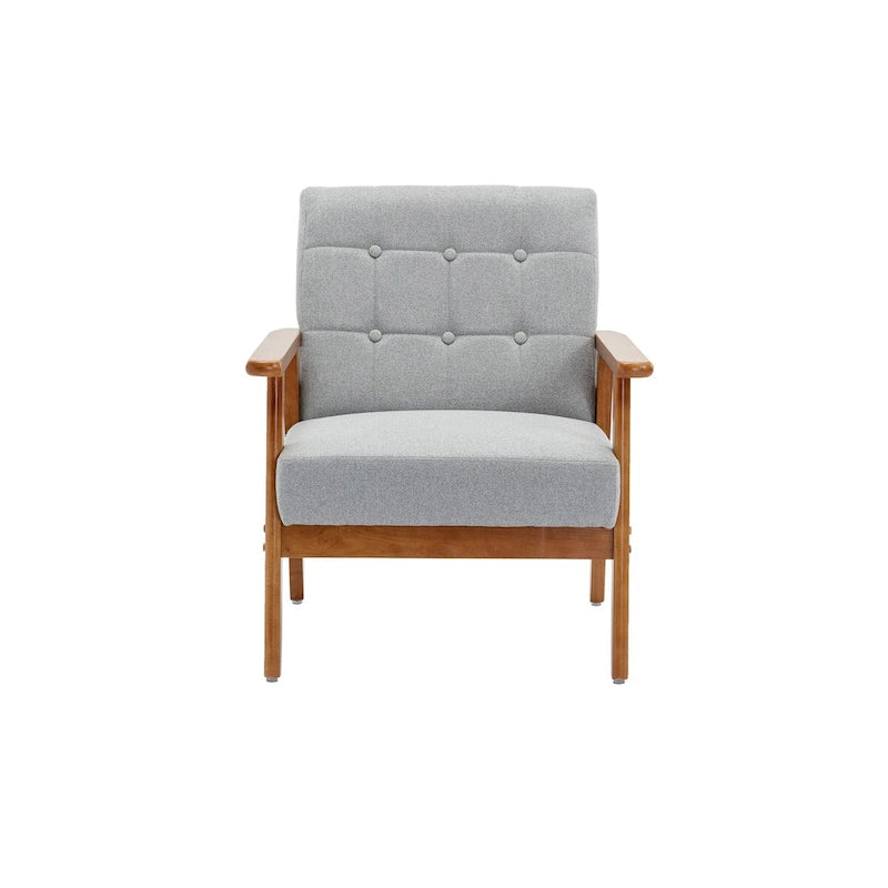 Barrel Accent Chair with Solid Wood Legs
