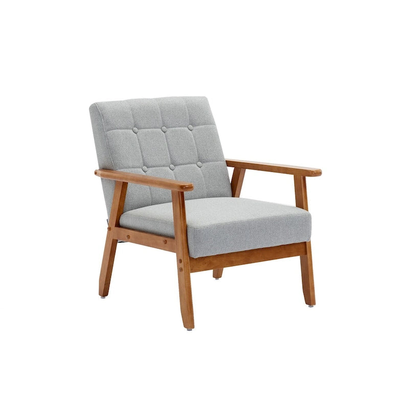 Barrel Accent Chair with Solid Wood Legs