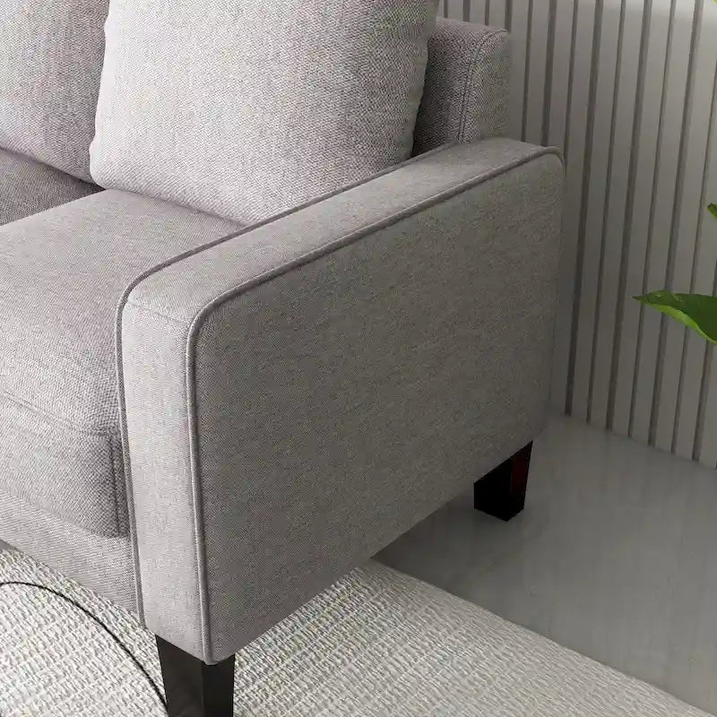 Modern Loveseat with Coil Spring Cushions & Removable Covers