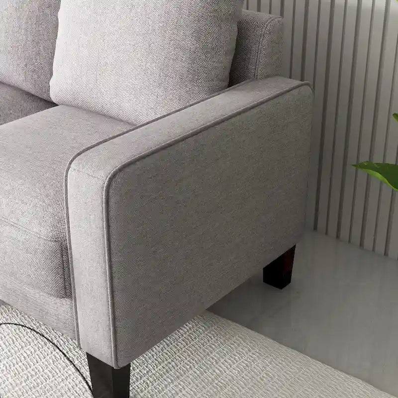Modern Loveseat with Coil Spring Cushions & Removable Covers