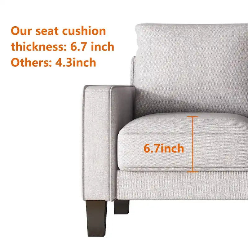 Modern Loveseat with Coil Spring Cushions & Removable Covers