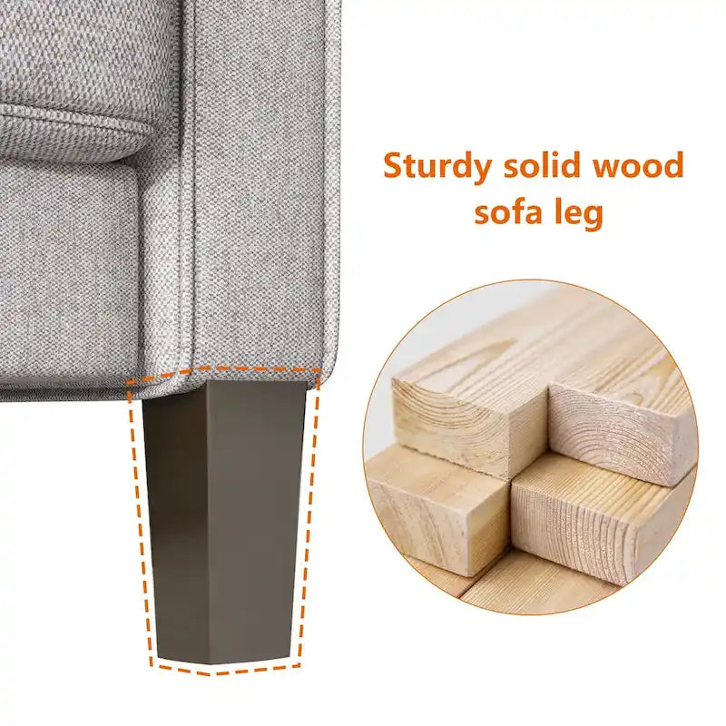 Modern Loveseat with Coil Spring Cushions & Removable Covers