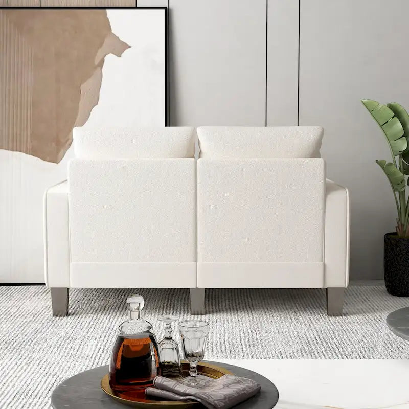 Modern Loveseat with Coil Spring Cushions & Removable Covers