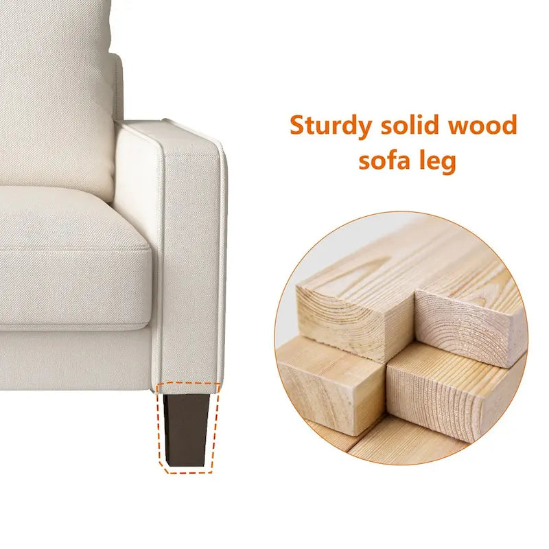 Modern Loveseat with Coil Spring Cushions & Removable Covers