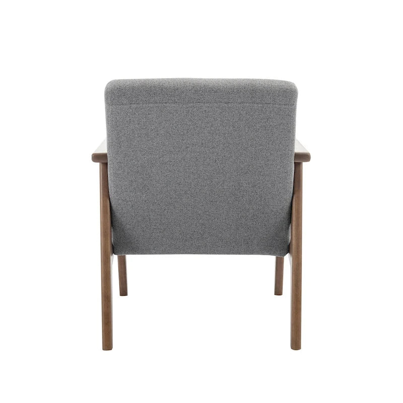 Fabric Accent Armchair with Rubberwood Legs