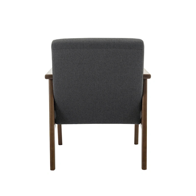 Fabric Accent Armchair with Rubberwood Legs
