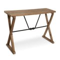 Farmhouse Wood & Metal Console Table with X-Cross Design