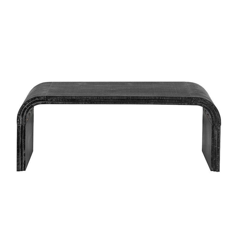 Art Deco Curved Coffee Table with Groove Detail
