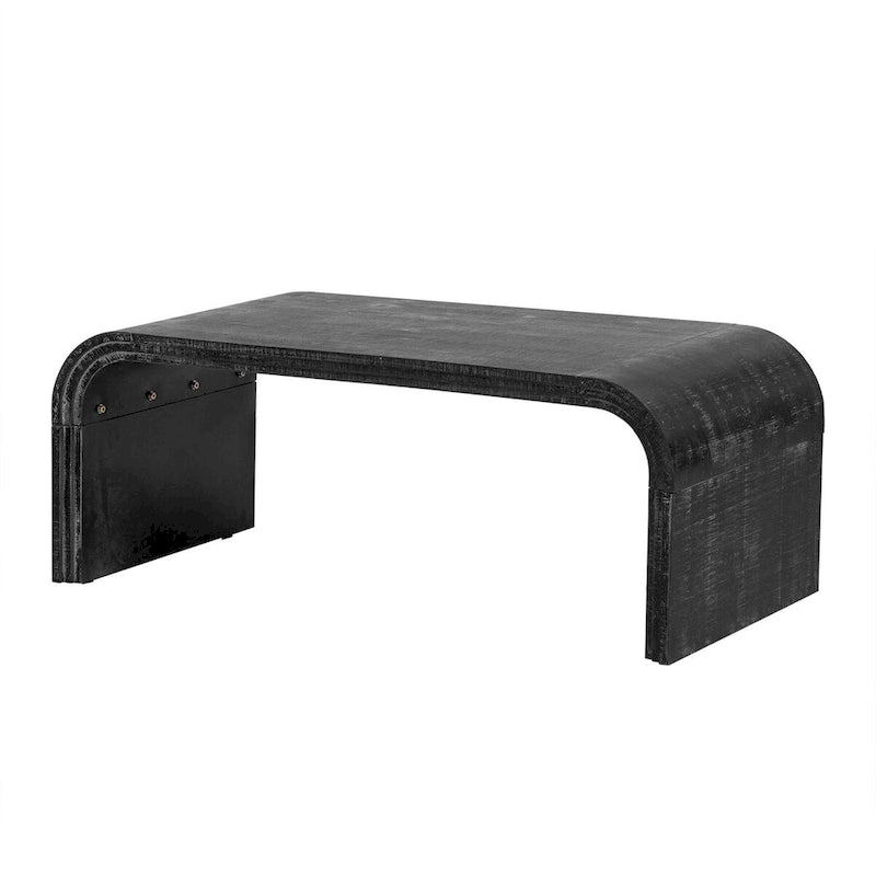 Art Deco Curved Coffee Table with Groove Detail