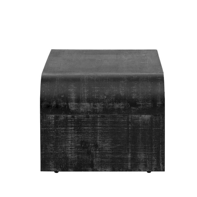 Art Deco Curved Coffee Table with Groove Detail