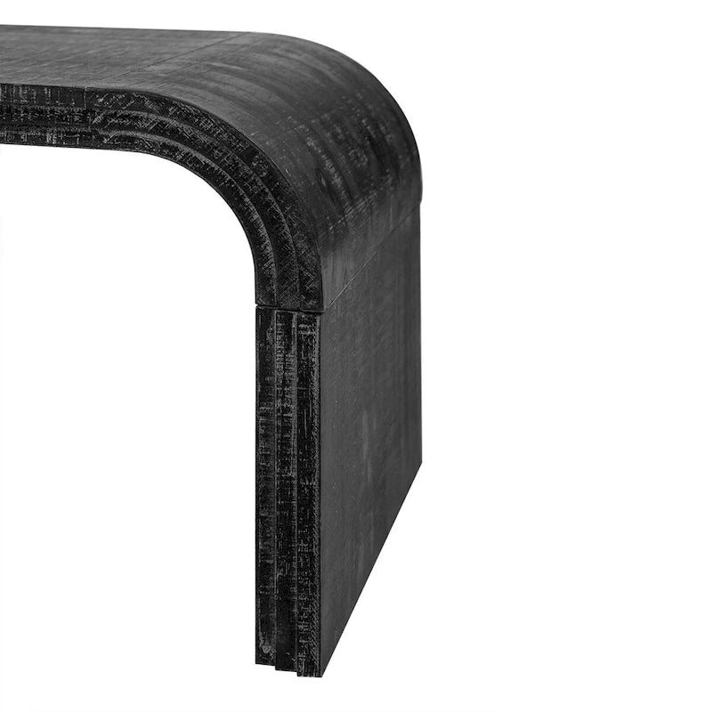 Art Deco Curved Coffee Table with Groove Detail