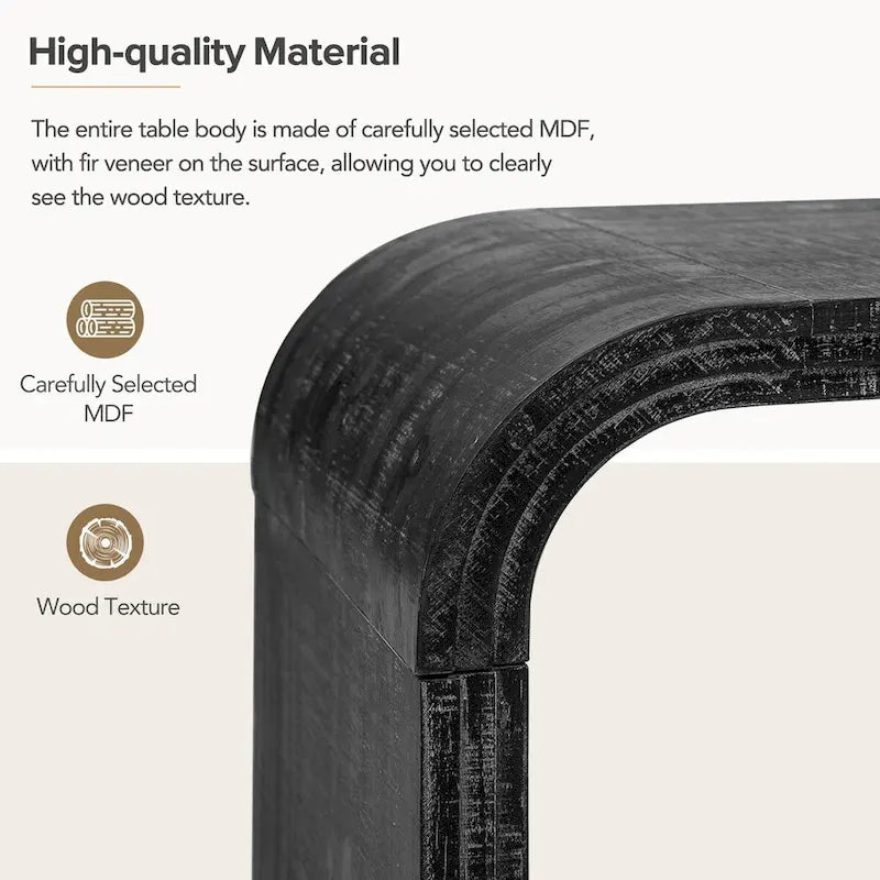 Art Deco Curved Coffee Table with Groove Detail