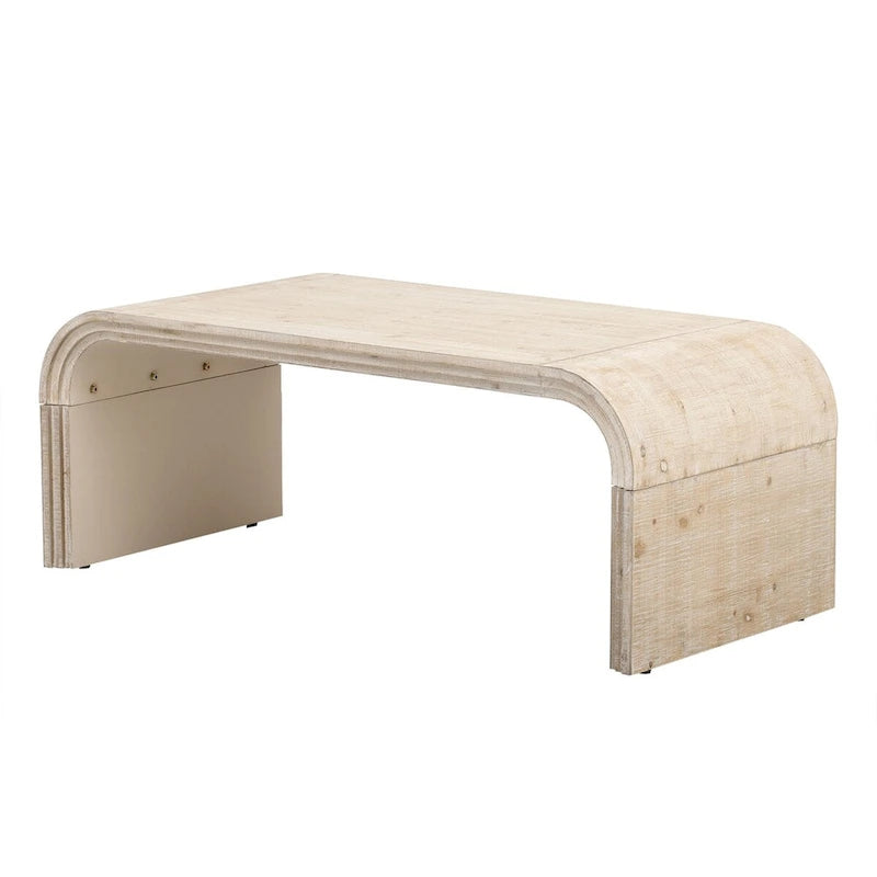 Art Deco Curved Coffee Table with Groove Detail
