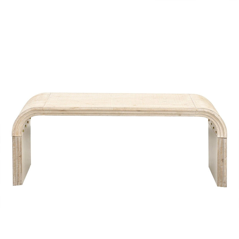 Art Deco Curved Coffee Table with Groove Detail